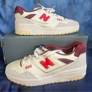 New Balance 550 Cream and Red